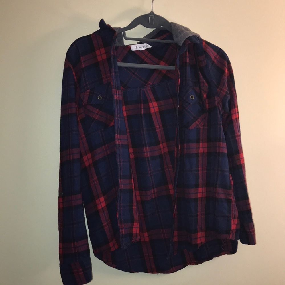 Love Tree Flannel w/Detachable Hood